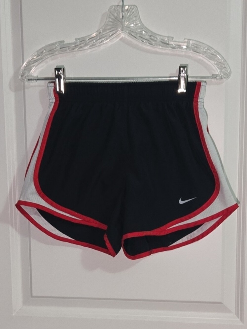 Nike Women's Black Athletic Shorts with Red Trim